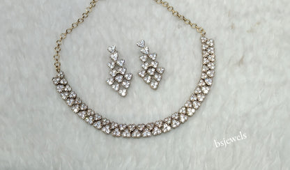 Antique White American Diamond Ad Skylar Necklace Sets