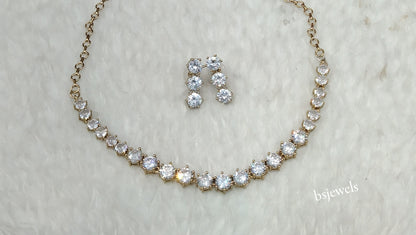 Antique White American Diamond Ad Geet Necklace Sets
