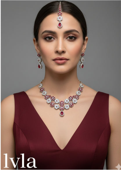 Silver Lavender Necklace Lvla sets