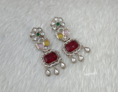 Antique Gold Multi Color Bollywood Dora Earrings