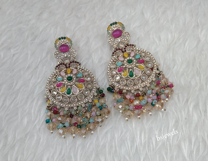 Antique Gold Multi Color Bollywood Agnes Earrings