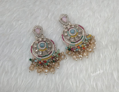 Antique Gold Multi Color Bollywood Agnes Earrings