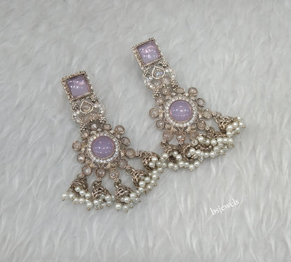 Antique Gold Lavender Bollywood Louka Earrings