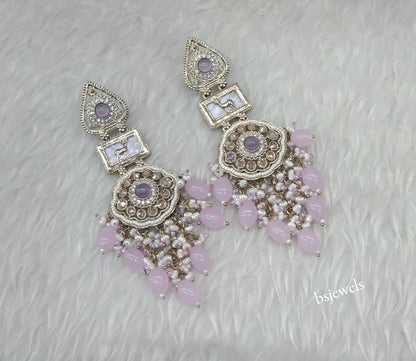 Antique Gold Lavender Bollywood Lone Earrings