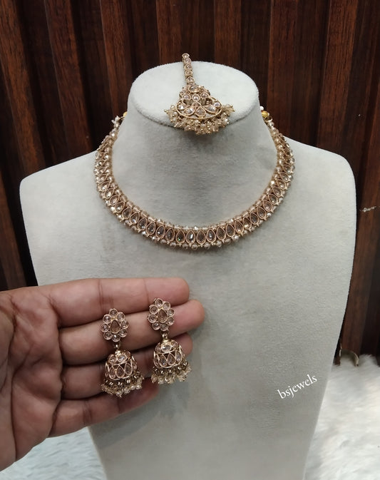 Antique Gold Necklace Jewellery Jagjeet Bollywood sets