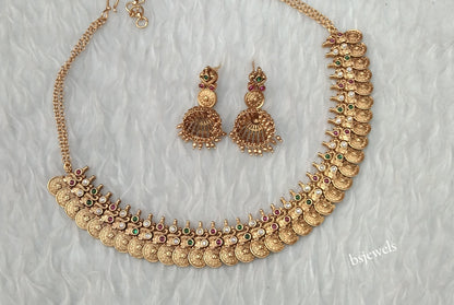 Gold Ruby Green Polki Necklace Jewellery Nuri Set