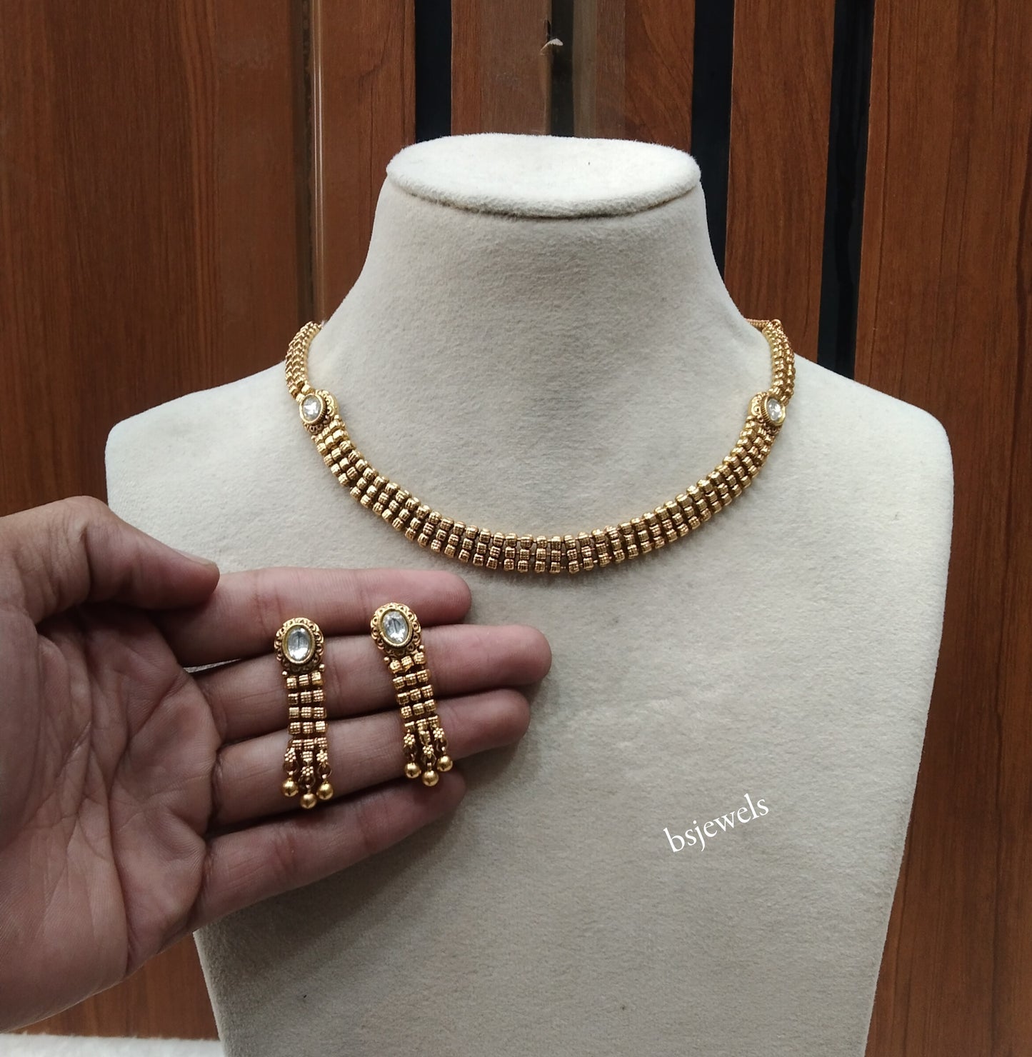 Gold Polki Necklace Jewellery Many Sets