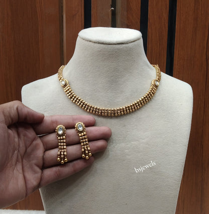 Gold Polki Necklace Jewellery Many Sets