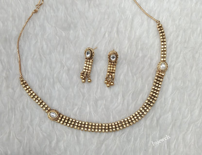 Gold Polki Necklace Jewellery Many Sets