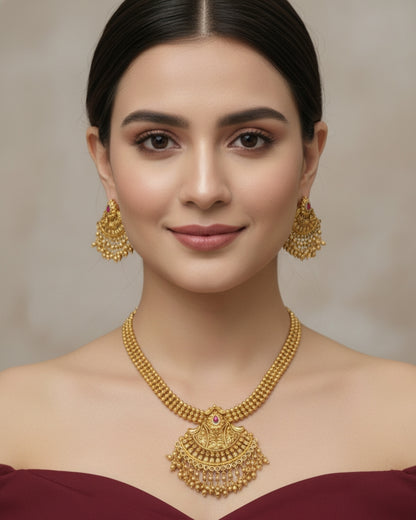 Gold Polki Necklace Jewellery Mintin Sets
