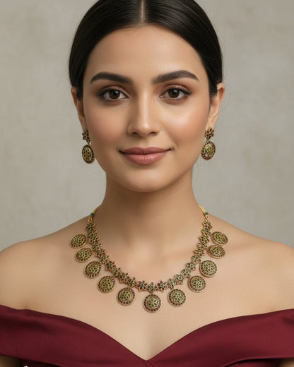 Gold Polki Necklace Jewellery Mintin Sets