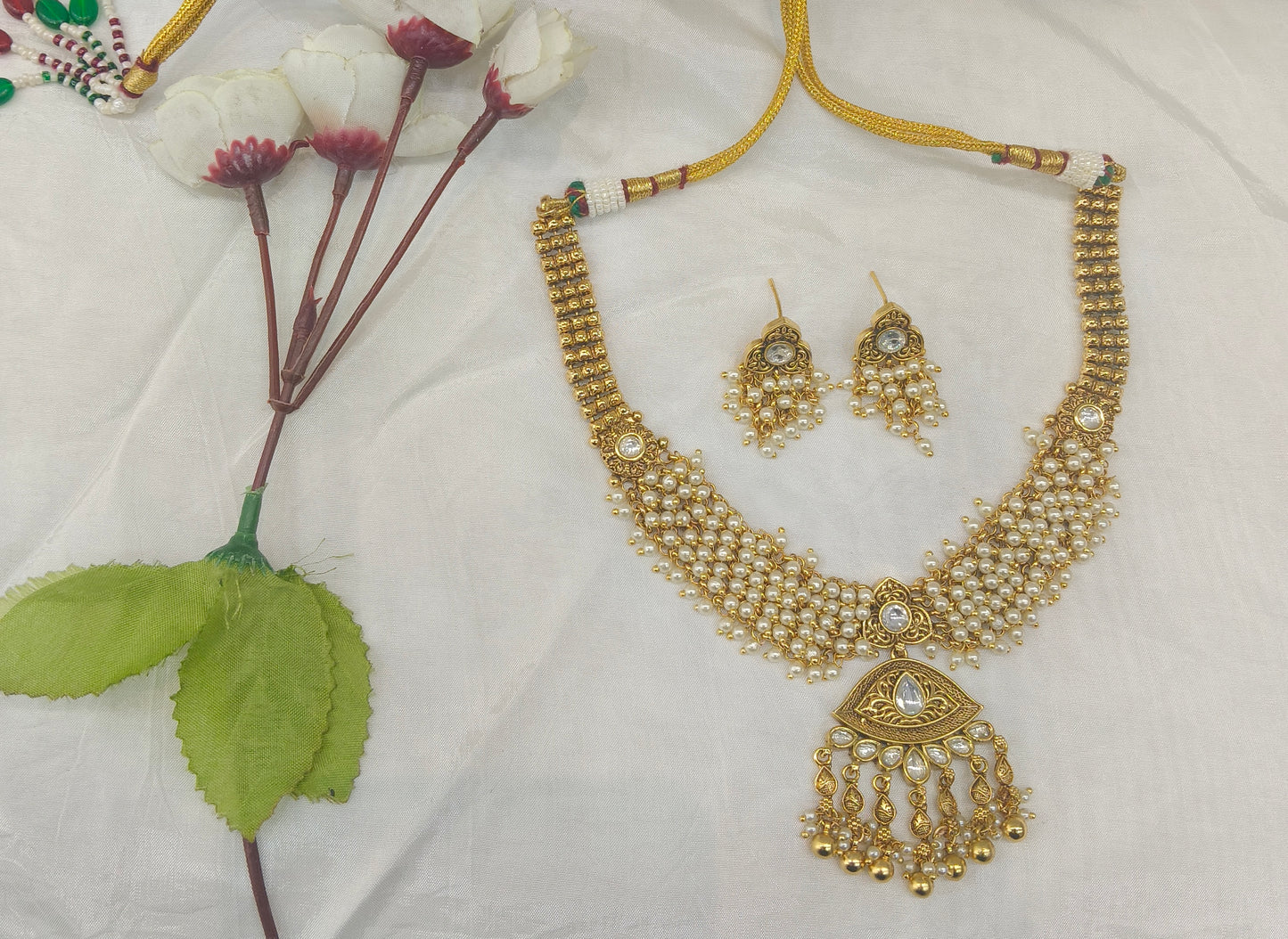 Gold Polki Necklace Jewellery Amiri Sets