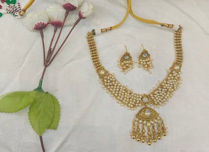 Gold Polki Necklace Jewellery Amiri Sets