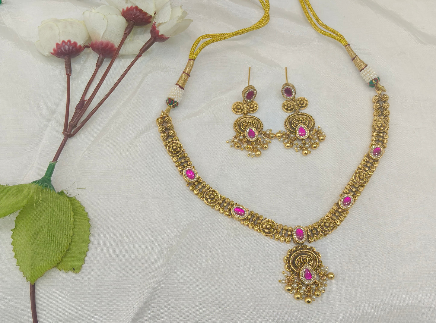 Gold Polki Necklace Jewellery Amiri Sets