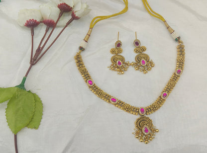 Gold Polki Necklace Jewellery Amiri Sets