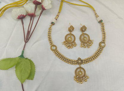 Gold Polki Necklace Jewellery Amiri Sets