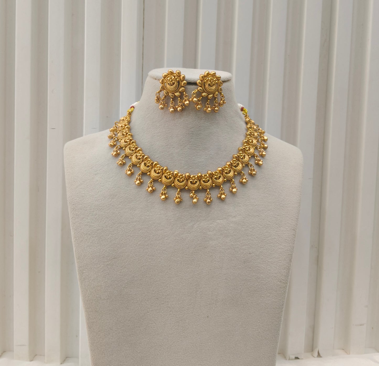 Gold Polki Necklace Jewellery Amiri Sets