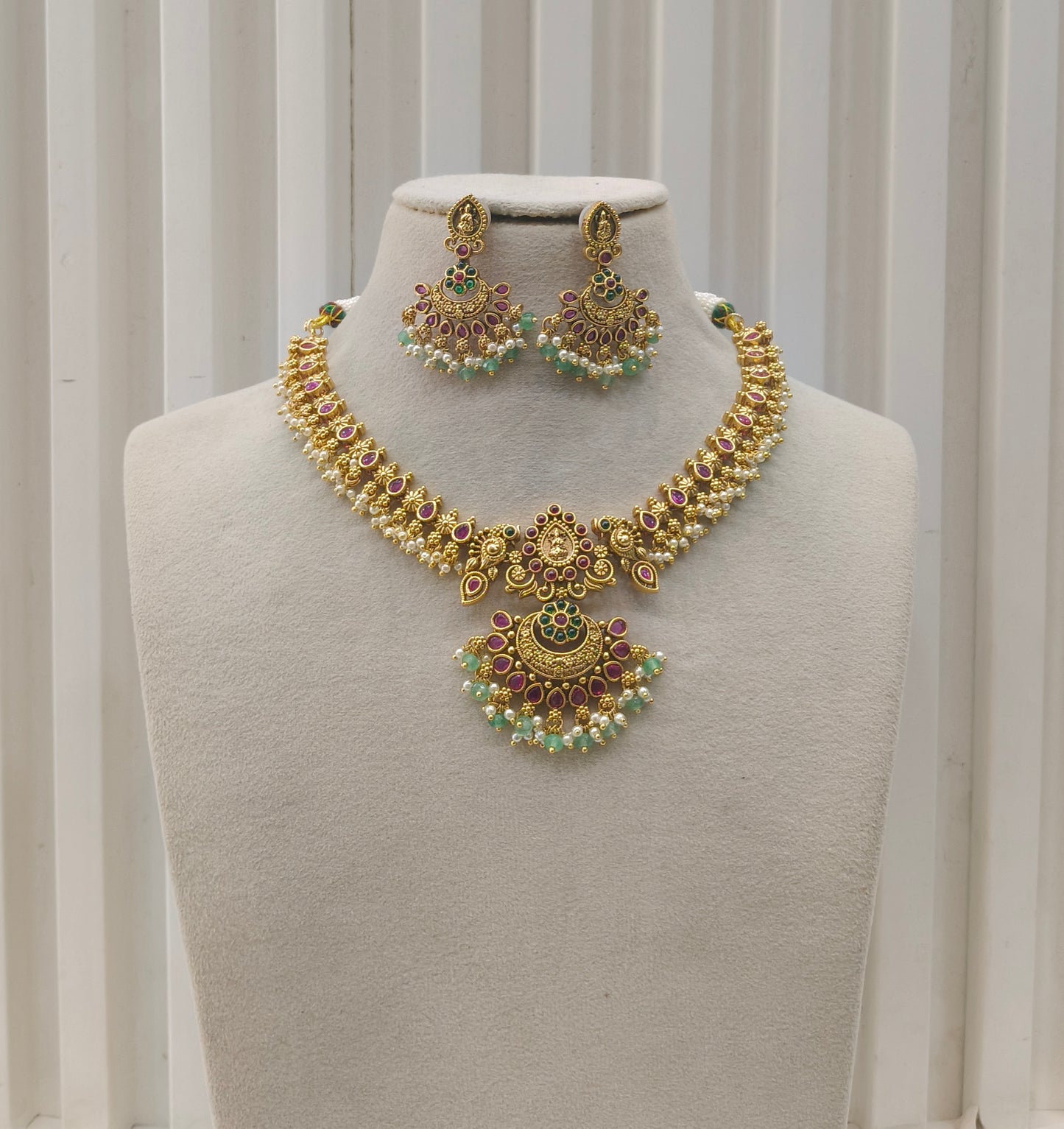 Gold Polki Necklace Jewellery Amiri Sets