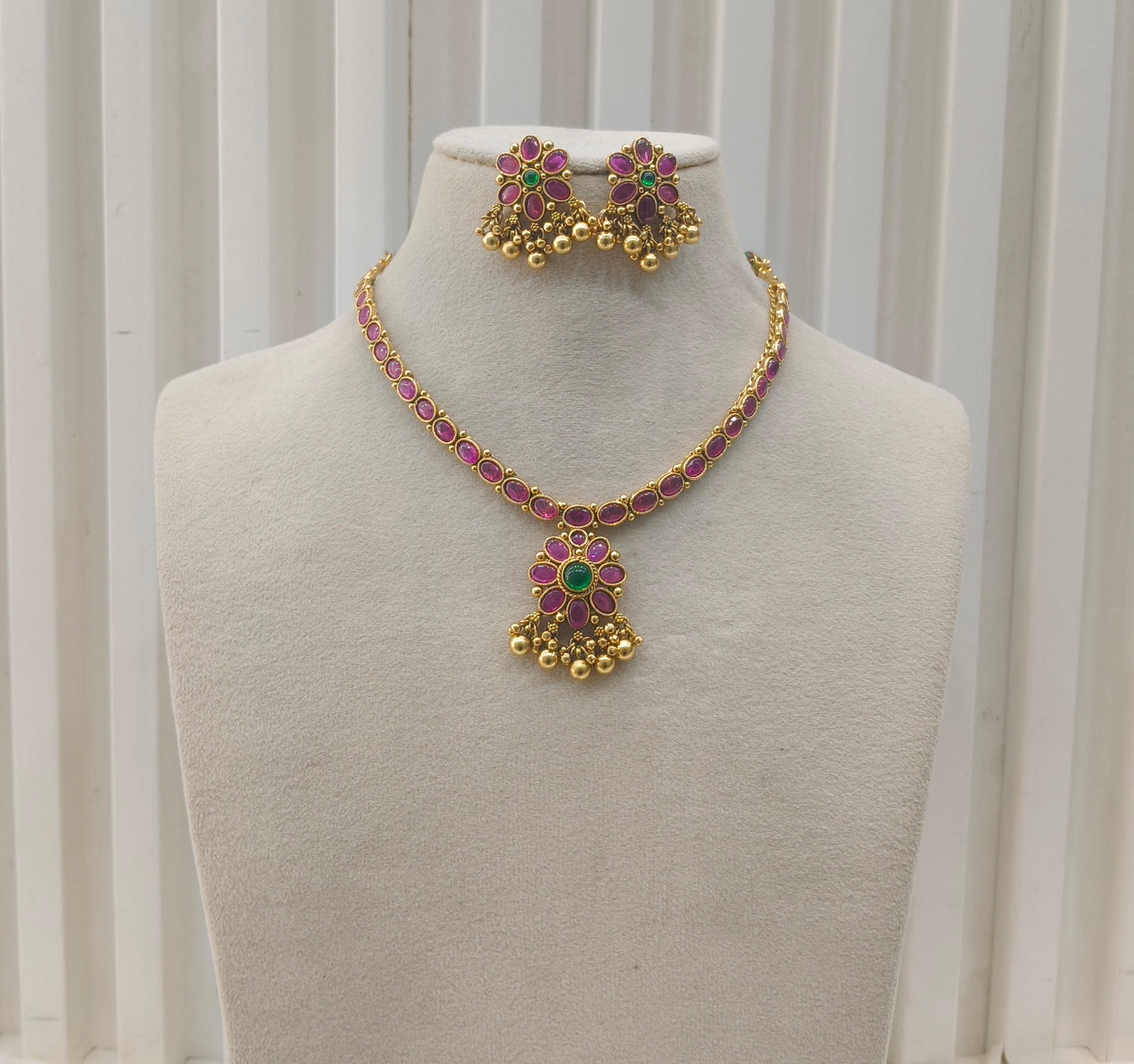 Gold Polki Necklace Jewellery Amiri Sets