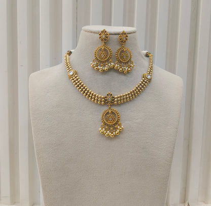 Gold Polki Necklace Jewellery Amiri Sets