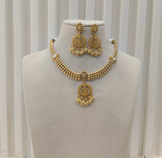 Gold Polki Necklace Jewellery Amiri Sets
