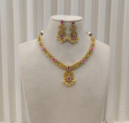 Gold Polki Necklace Jewellery Amiri Sets
