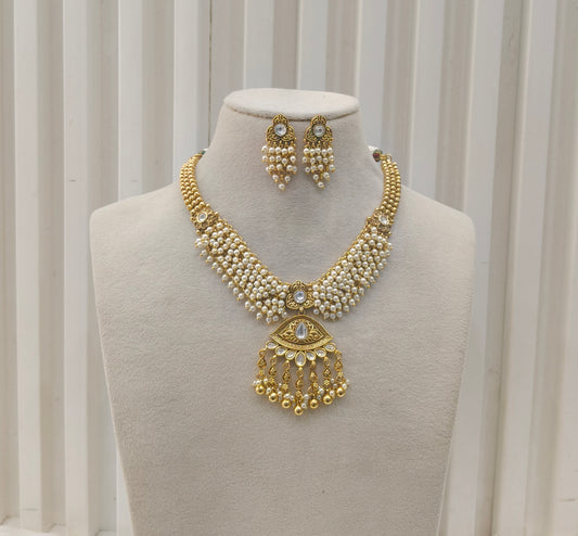 Gold Polki Necklace Jewellery Amiri Sets