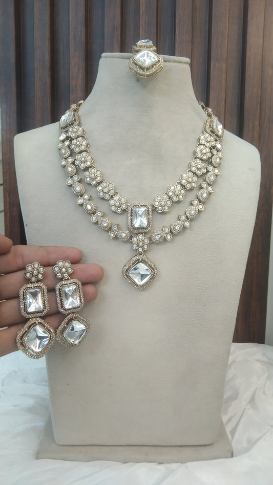 Gold Kundan Necklace Jewellery Bholi Set