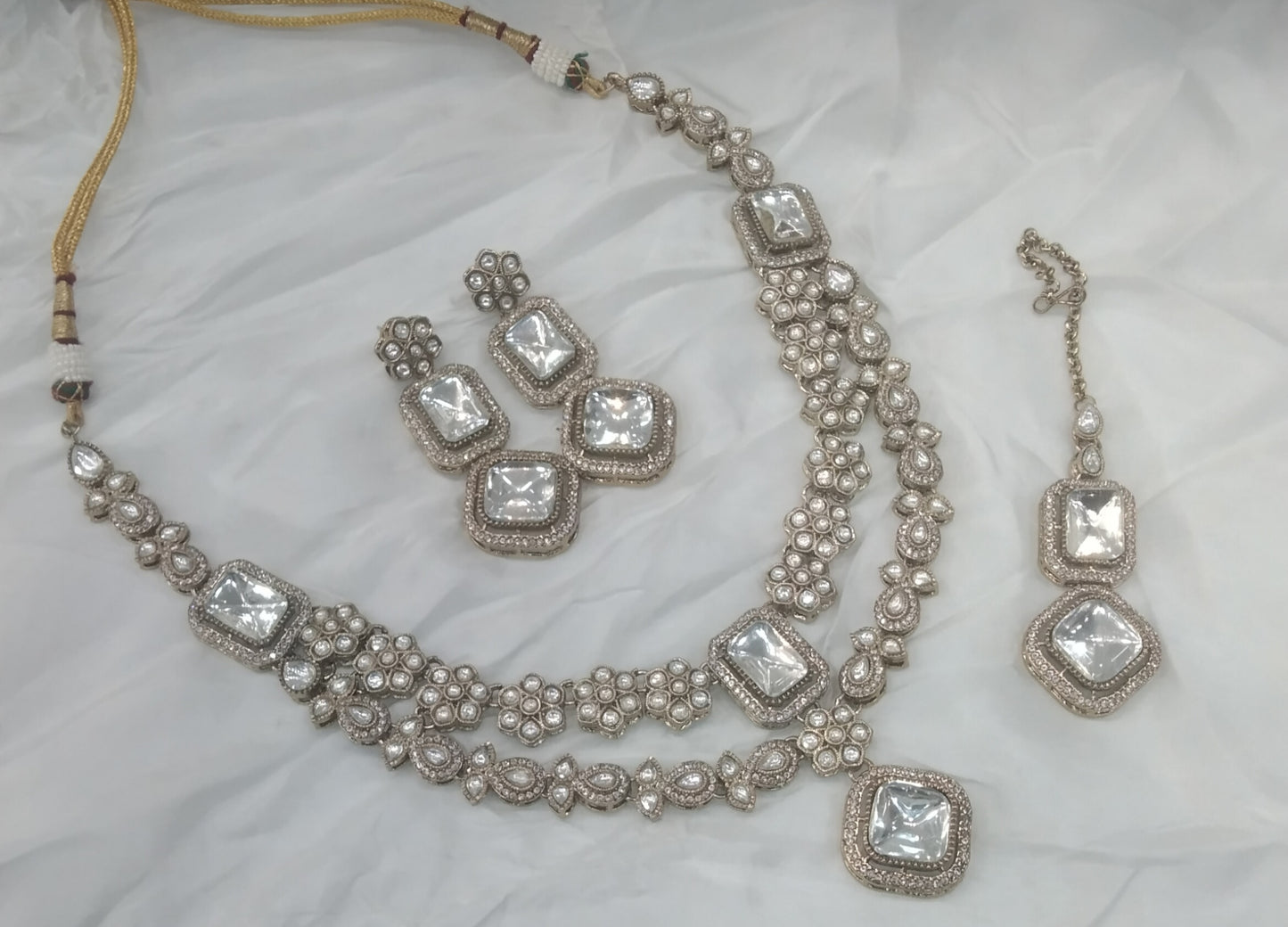 Gold Kundan Necklace Jewellery Bholi Set