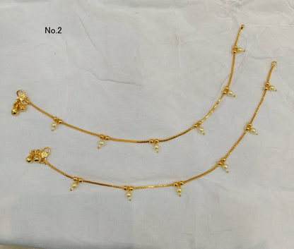 Gold Anklets Jhanjar Payal Jewellery  Set