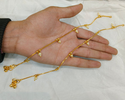 Gold Anklets Jhanjar Payal Jewellery  Set