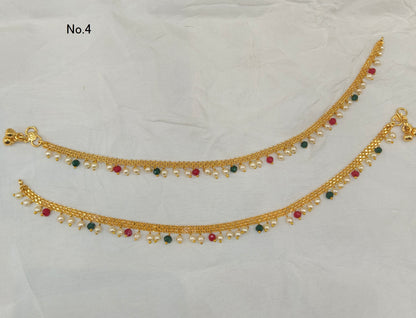 Gold Anklets Jhanjar Payal Jewellery  Set