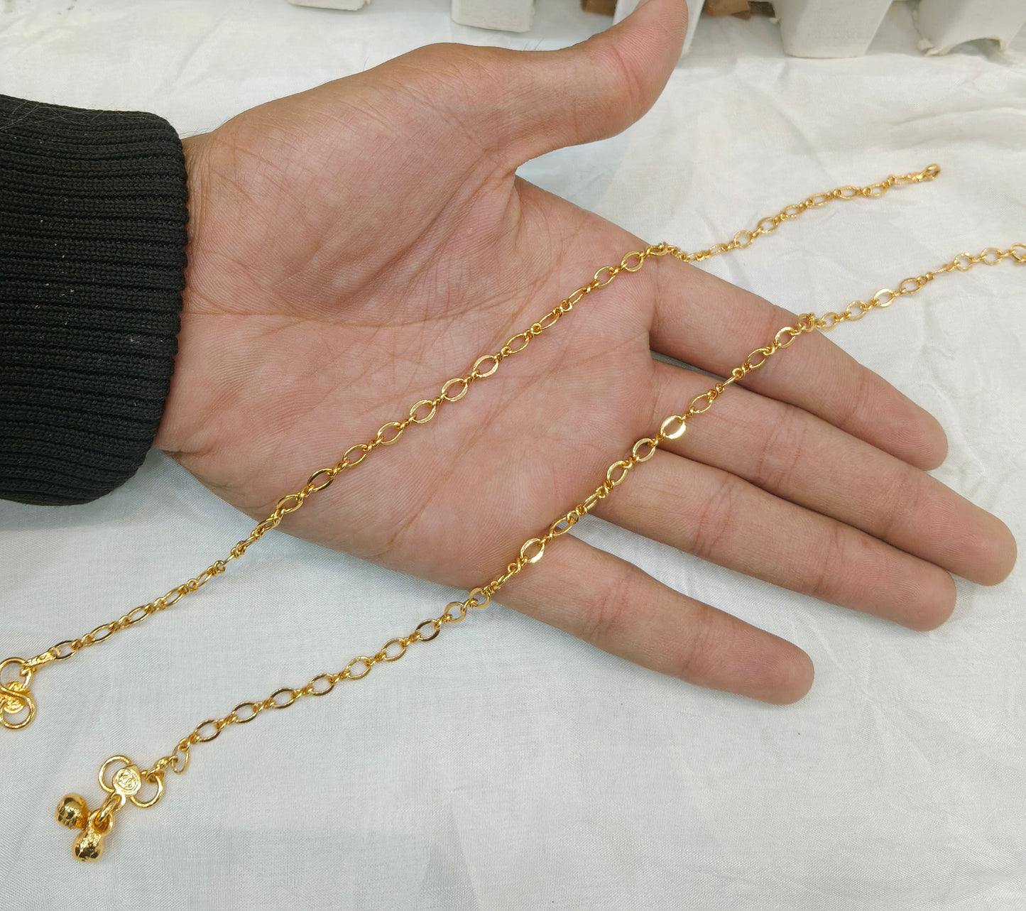 Gold Anklets Jhanjar Payal Jewellery  Set