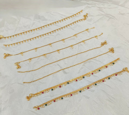 Gold Anklets Jhanjar Payal Jewellery  Set