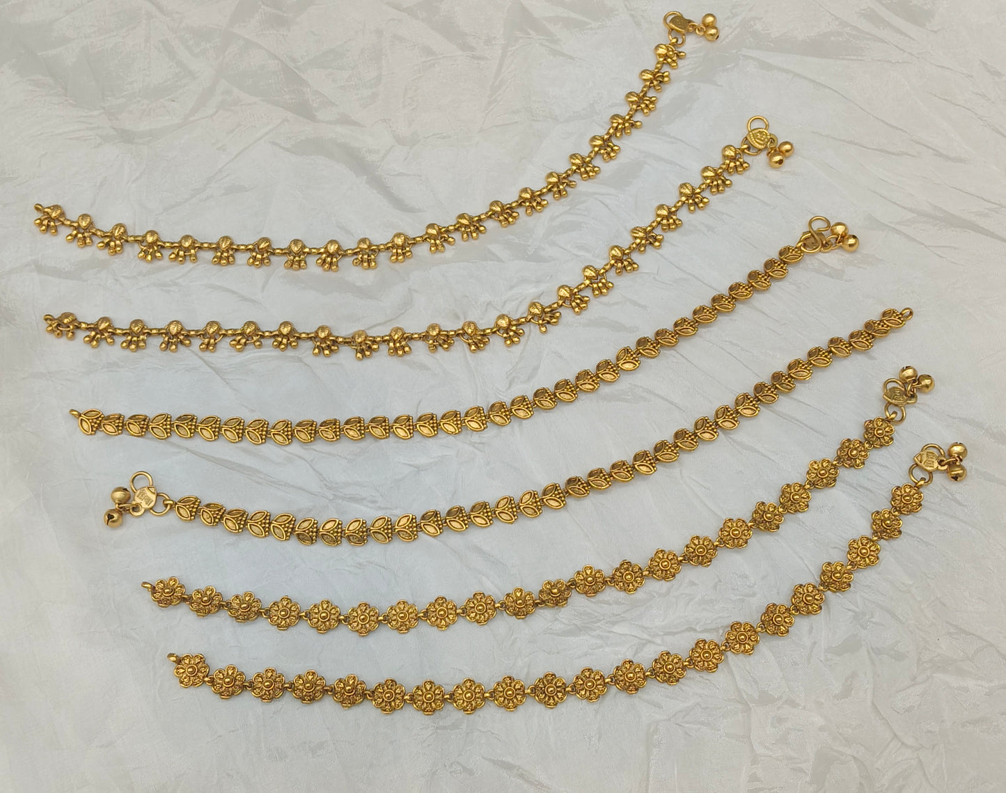 Gold Anklets Jhanjar Payal Jewellery  Set