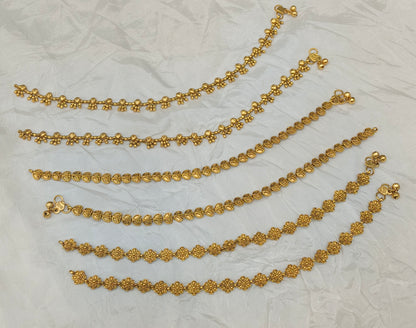 Gold Anklets Jhanjar Payal Jewellery  Set