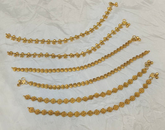 Gold Anklets Jhanjar Payal Jewellery  Set