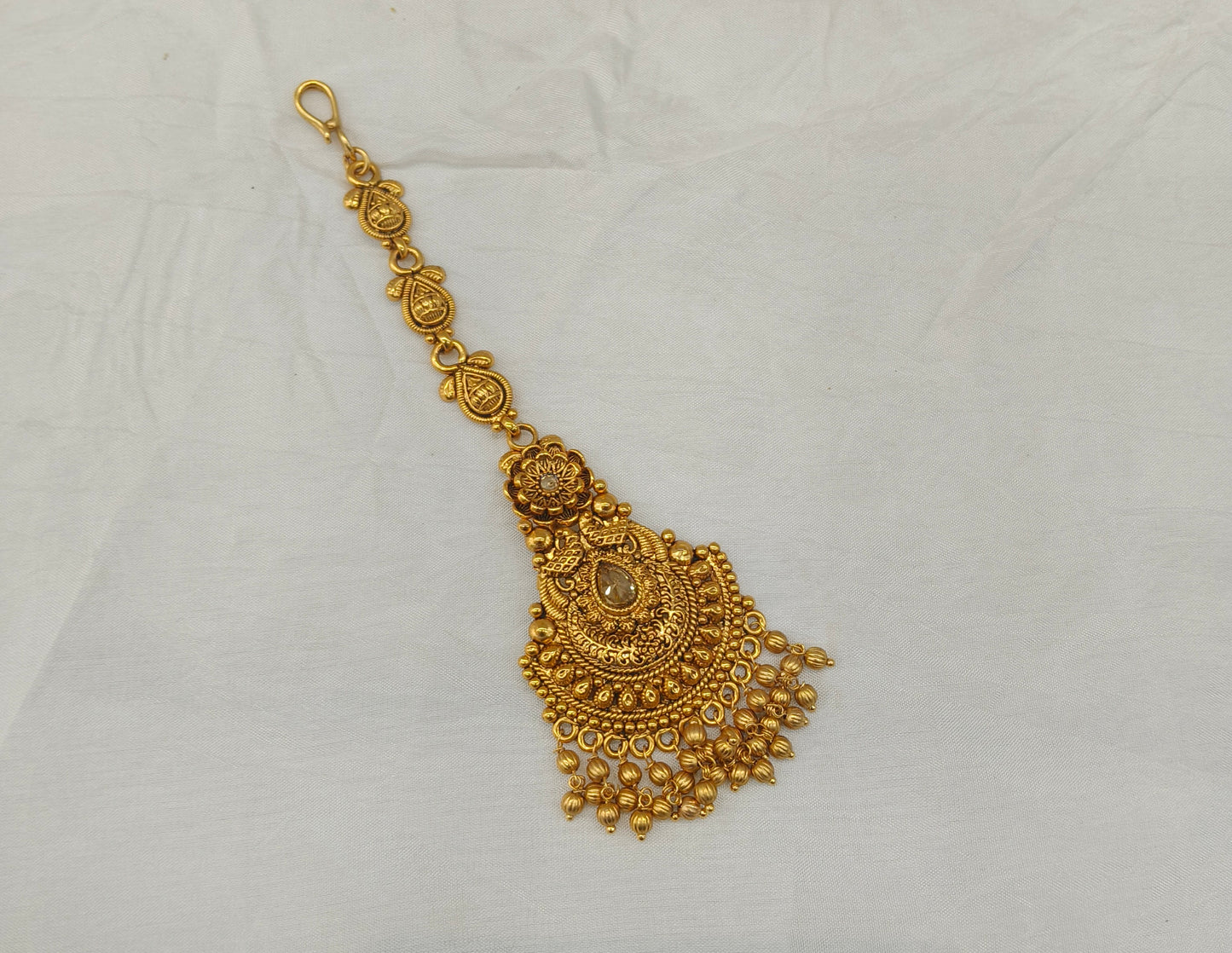 Gold polki Antique Gold Tikka Jewellery Headpiece Set