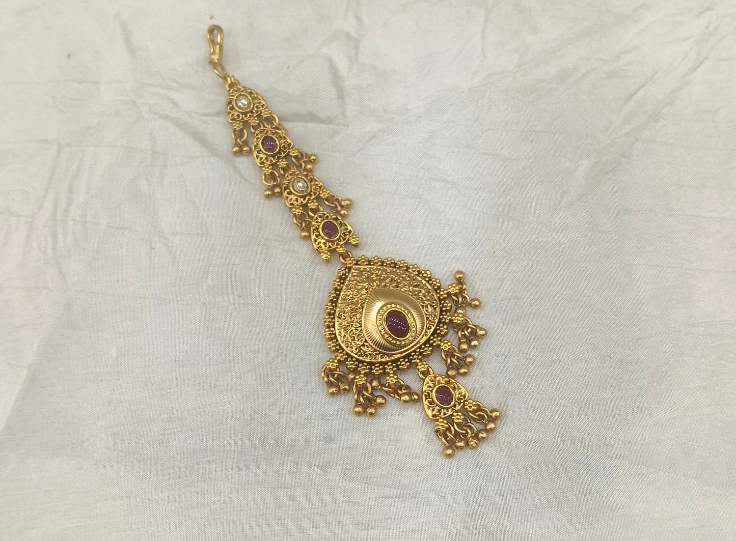 Gold polki Antique Gold Tikka Jewellery Headpiece Set