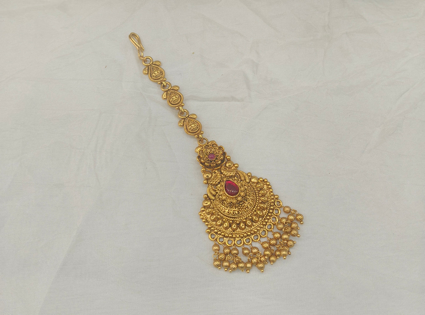 Gold polki Antique Gold Tikka Jewellery Headpiece Set