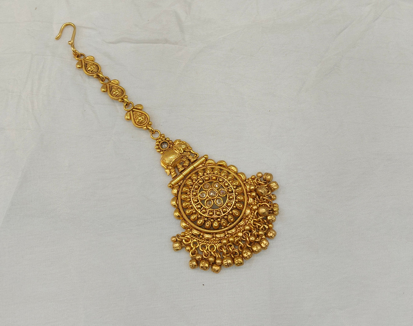 Gold polki Antique Gold Tikka Jewellery Headpiece Set
