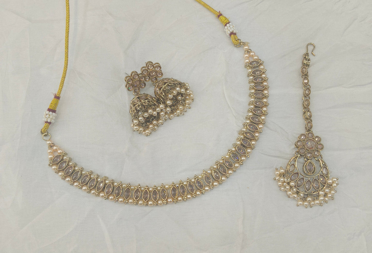 Antique Gold Necklace Jewellery Jagjeet Bollywood sets