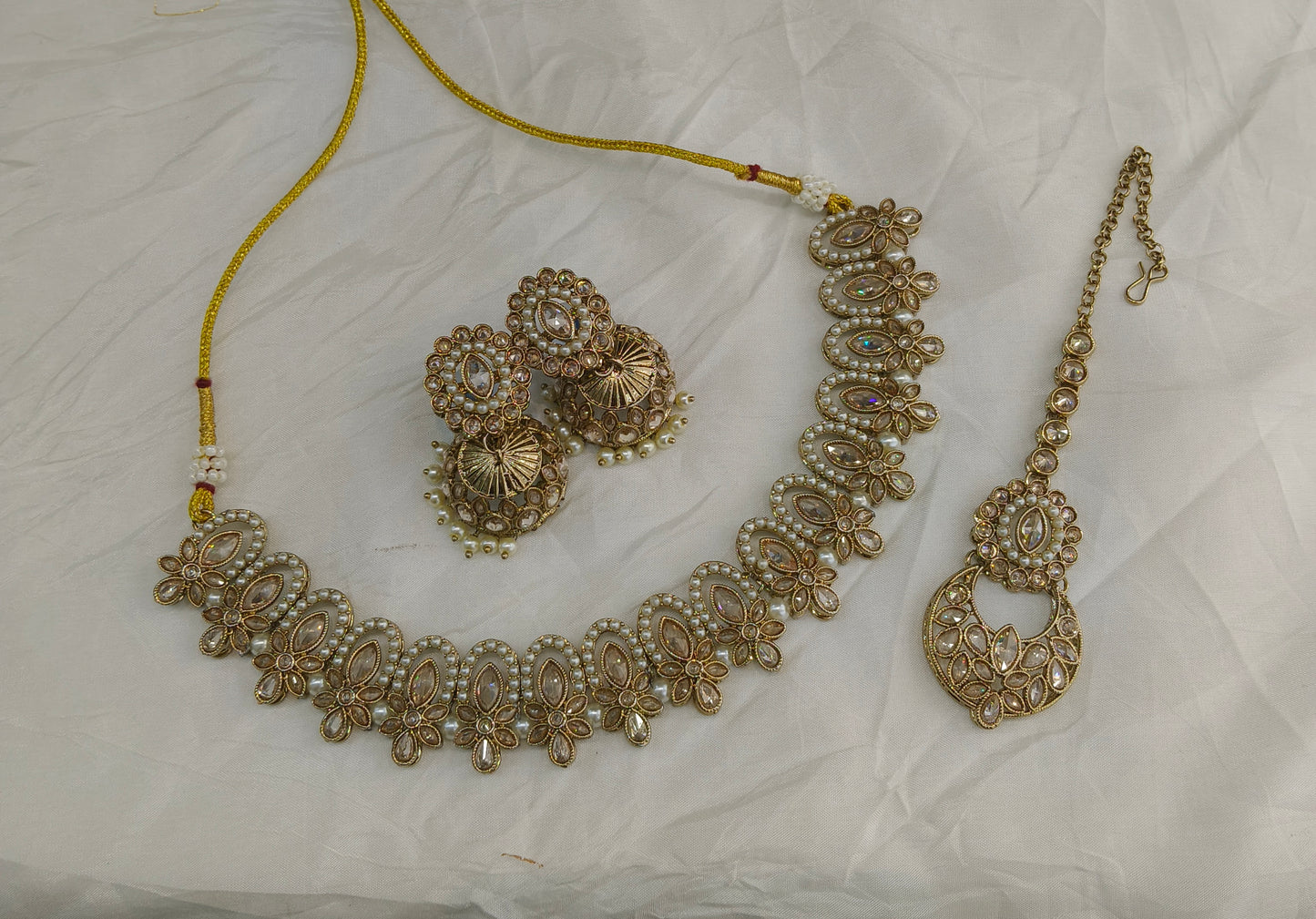 Antique Gold Necklace Jewellery Risha Bollywood sets
