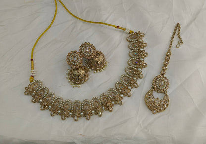 Antique Gold Necklace Jewellery Risha Bollywood sets