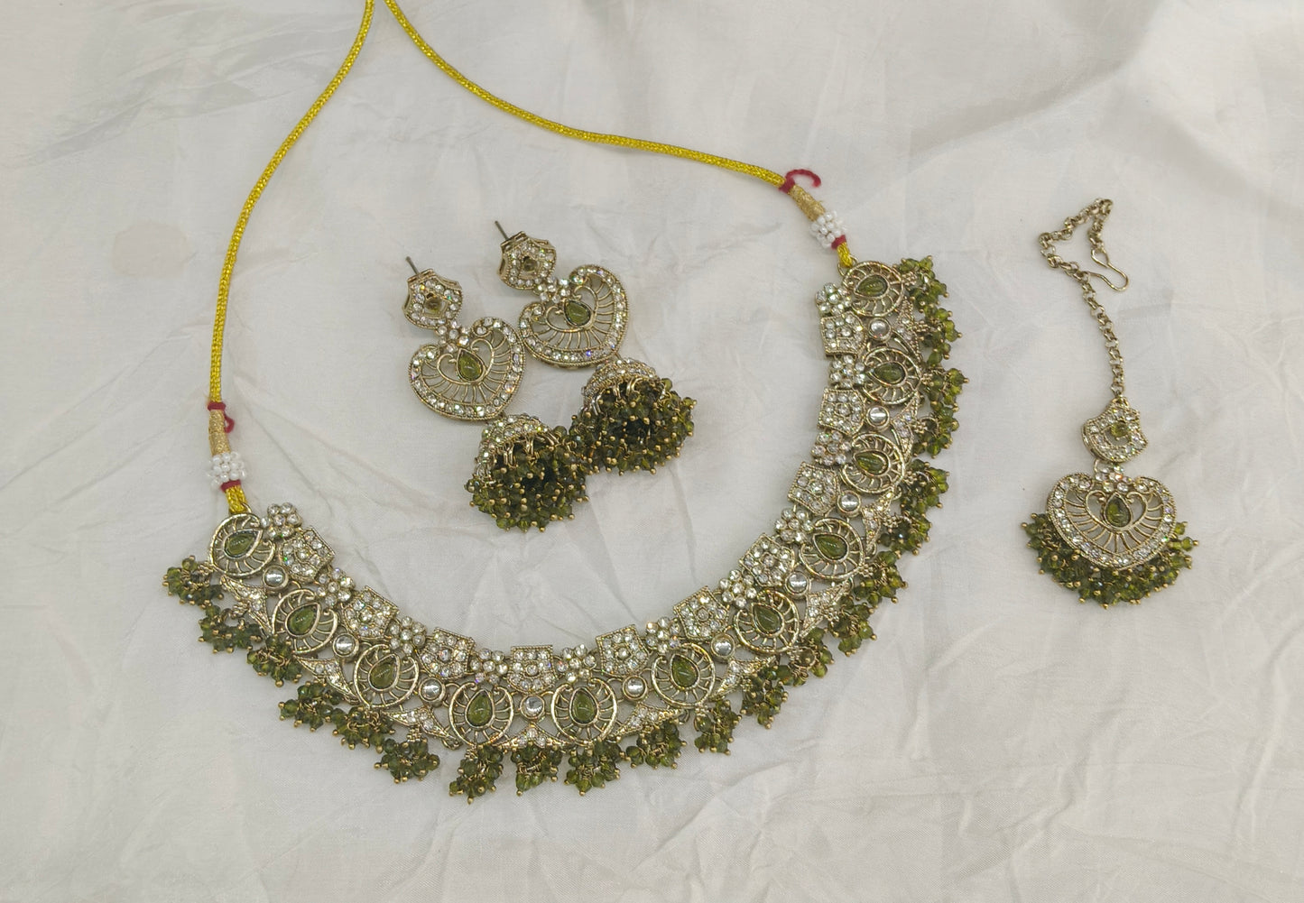 Antique Gold Mehndi Necklace Jewellery Betty Bollywood sets