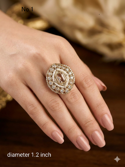 Champagne Stone cocktail Mysha finger rings