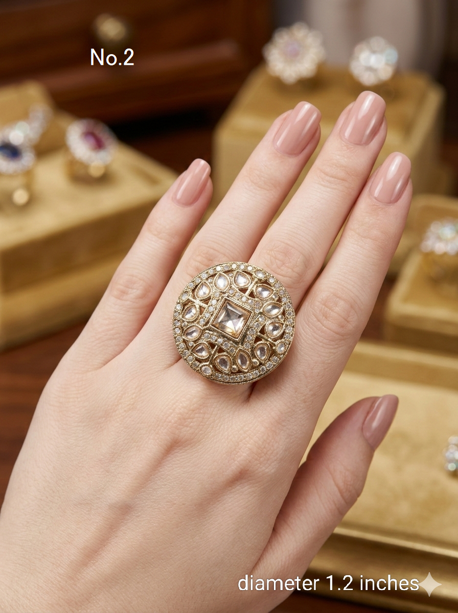 Champagne Stone cocktail Mysha finger rings