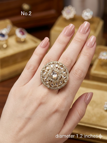Champagne Stone cocktail Mysha finger rings