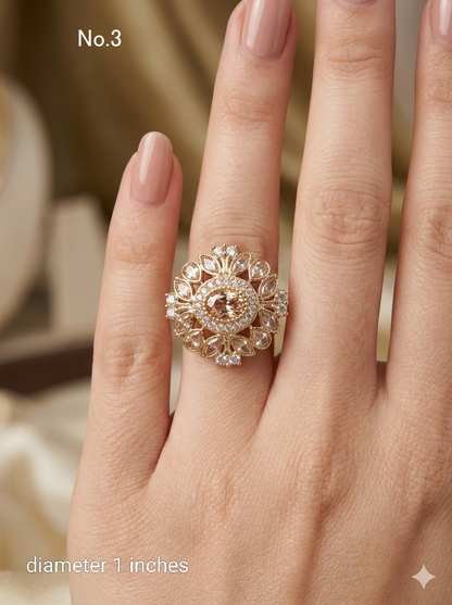 Champagne Stone cocktail Mysha finger rings