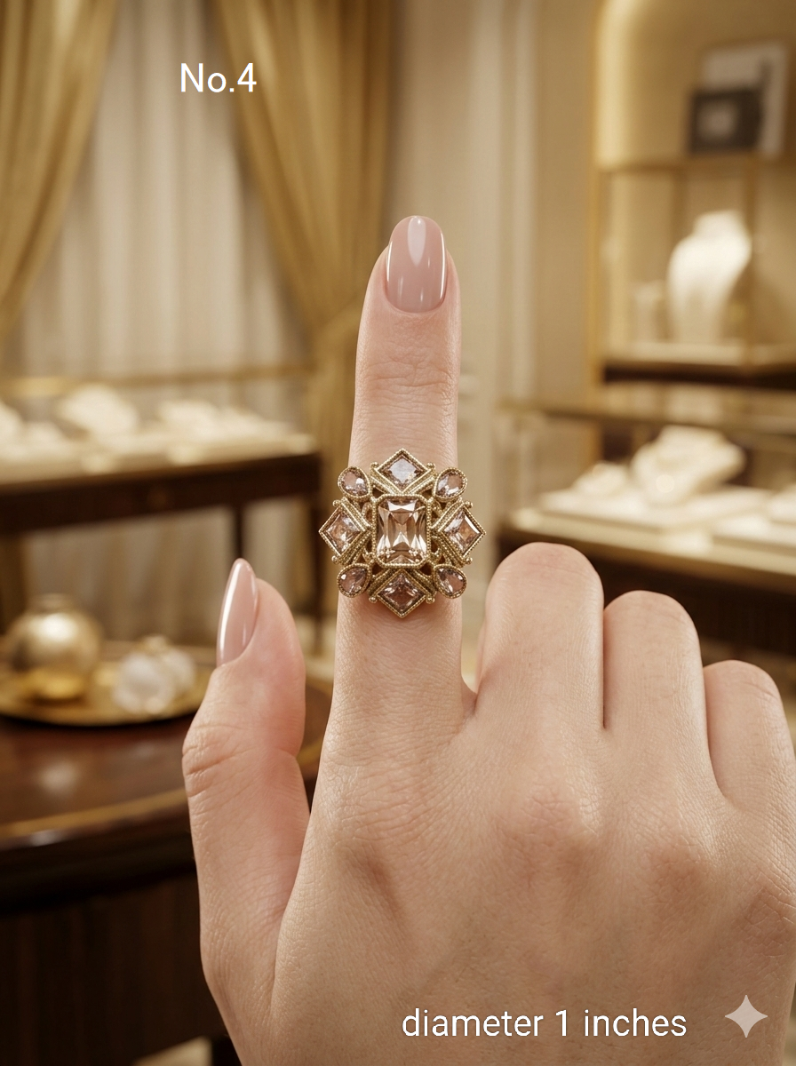 Champagne Stone cocktail Mysha finger rings